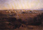 Gustav Bauernfeind Jerusalem from the Mount of Olives. oil painting